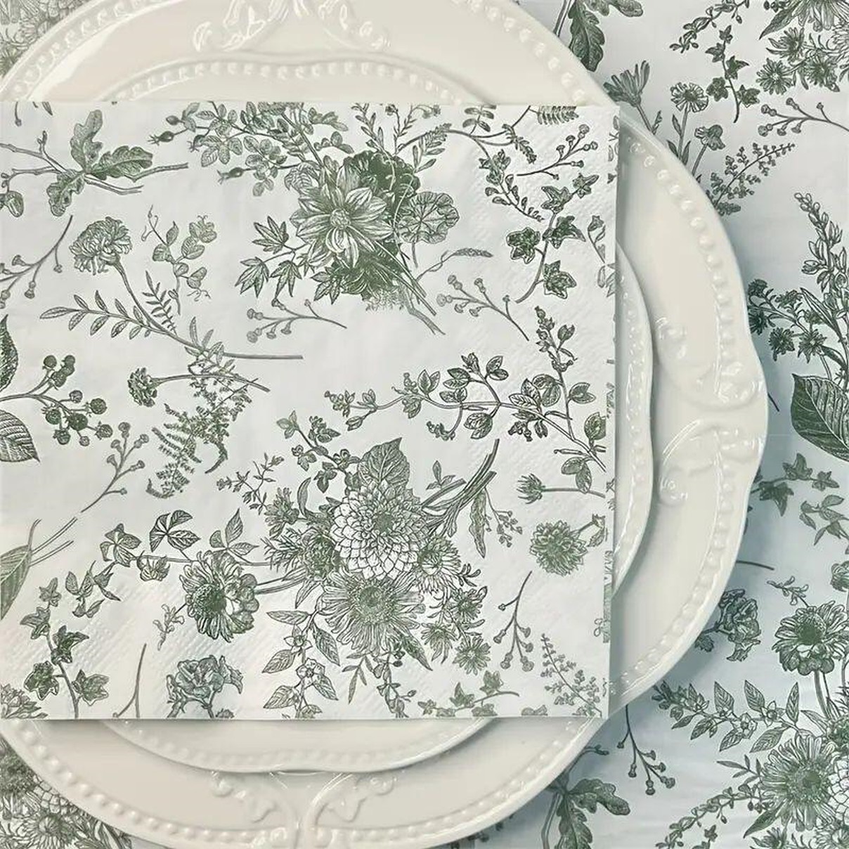 Green Leaf Full Color Printing Napkins for Dinner